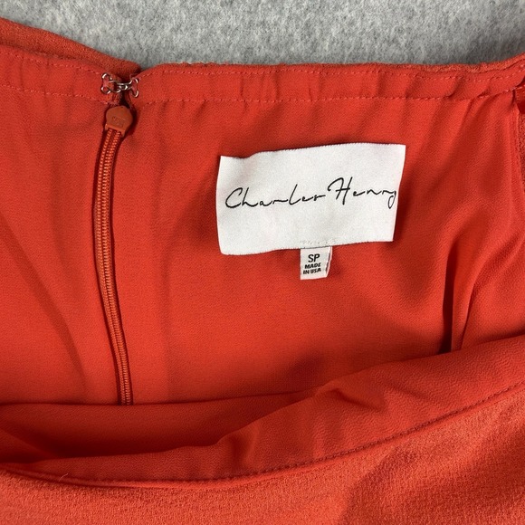 Charles Henry Off Shoulder Dress Womens S Orange Mini City Party Modern USA Made - Picture 2 of 11